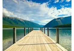 Tapete 'Brücke am Bergsee'