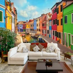 Tapete 'Colorful Canal in Burano'
