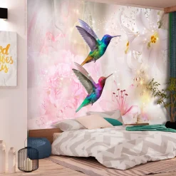 Tapete 'Colourful Hummingbirds (Pink)'
