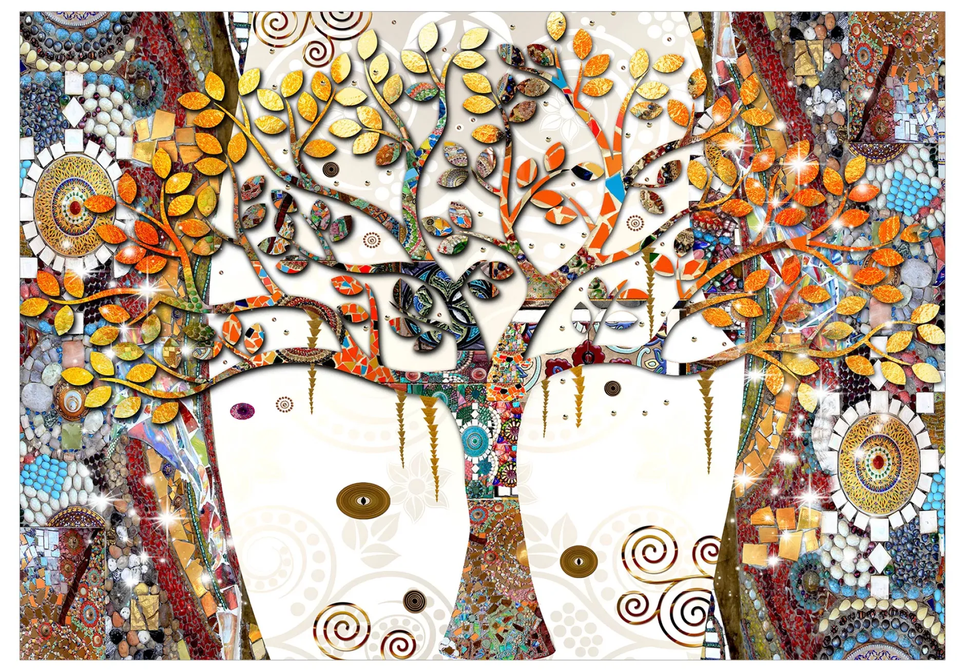 Tapete 'Decorated Tree'