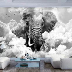 Tapete 'Elephant in the Clouds (Black and White)'