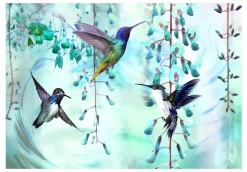 Tapete 'Flying Hummingbirds (Green)'
