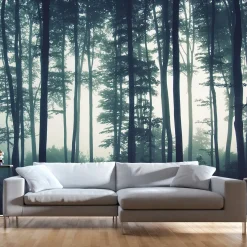 Tapete 'Forest - Wald Nebel'