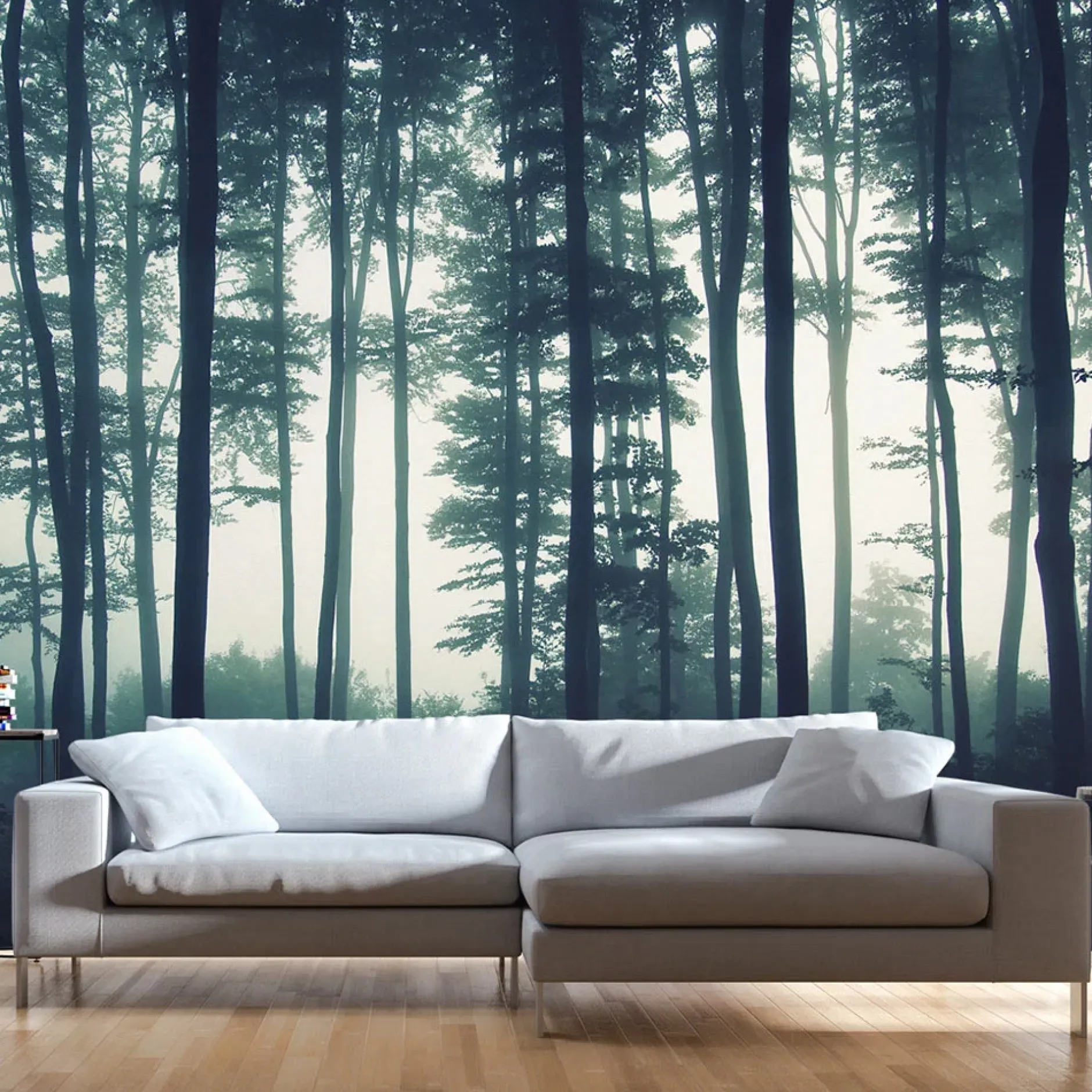Tapete 'Forest - Wald Nebel'