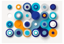 Tapete 'Geometry Of Blue Wheels'