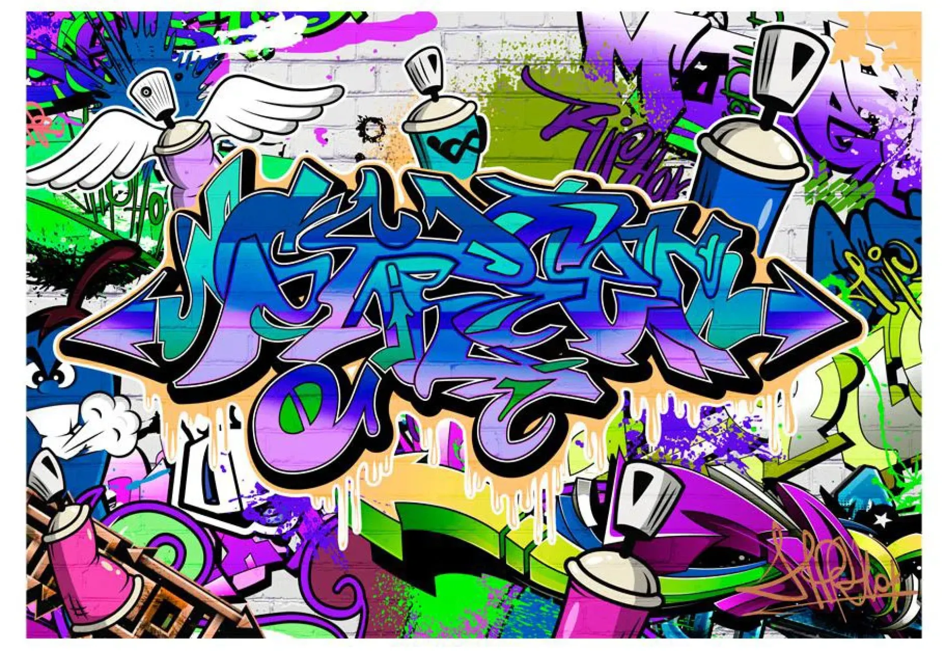 Tapete 'Graffiti: violet theme'