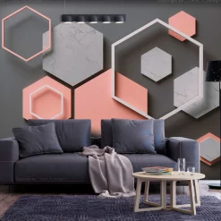 Tapete 'Hexagon Plan'