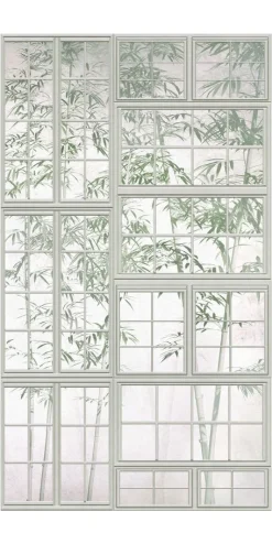 Tapete 'Leafy Windows' 159x280cm