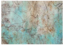 Tapete 'Leaves in Blue'