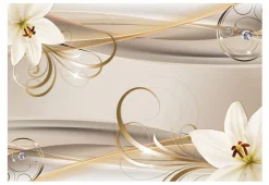 Tapete 'Lilies and The Gold Spirals'