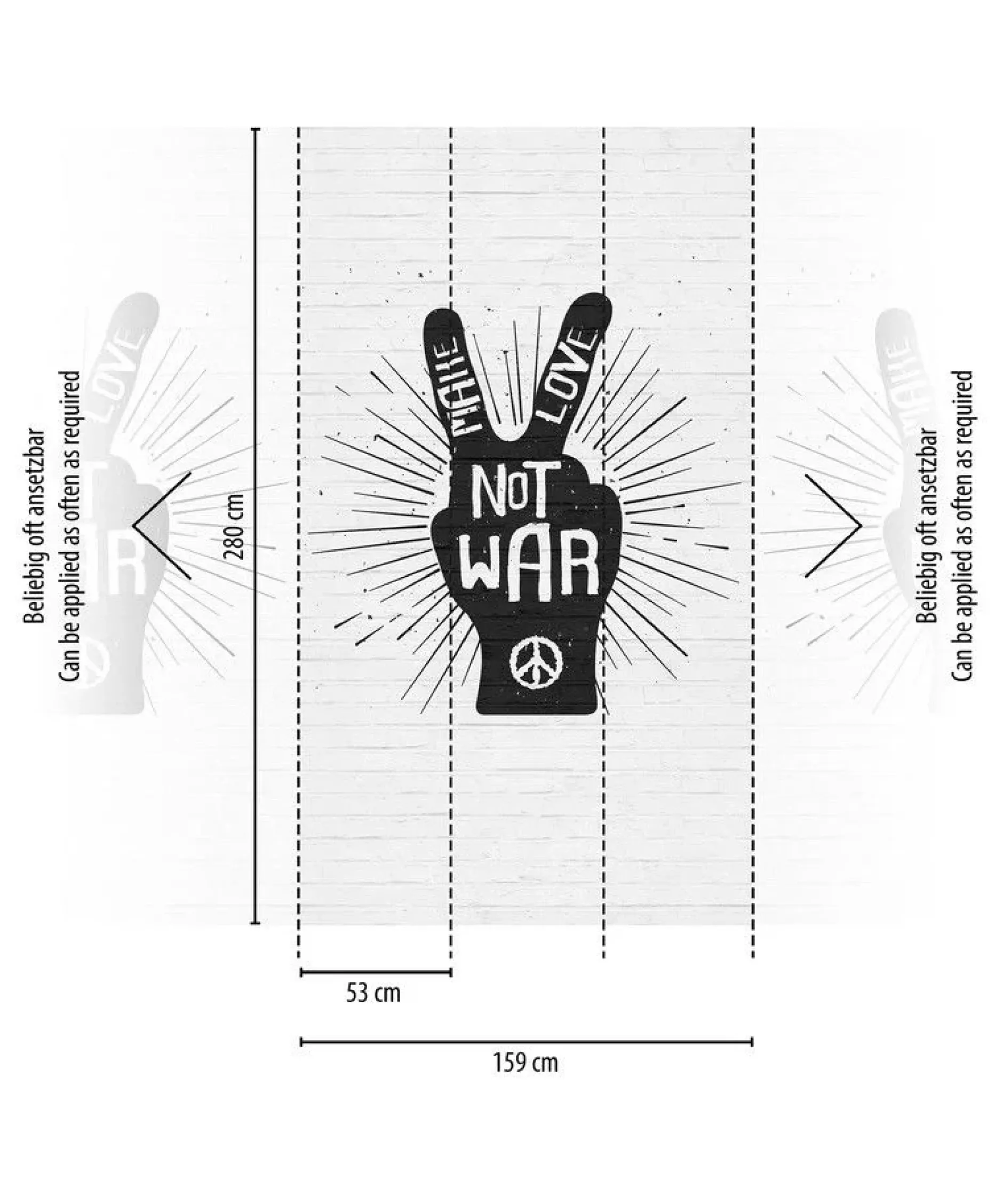Tapete 'Peace Message' 159x280cm