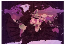 Tapete 'Purple World Map'