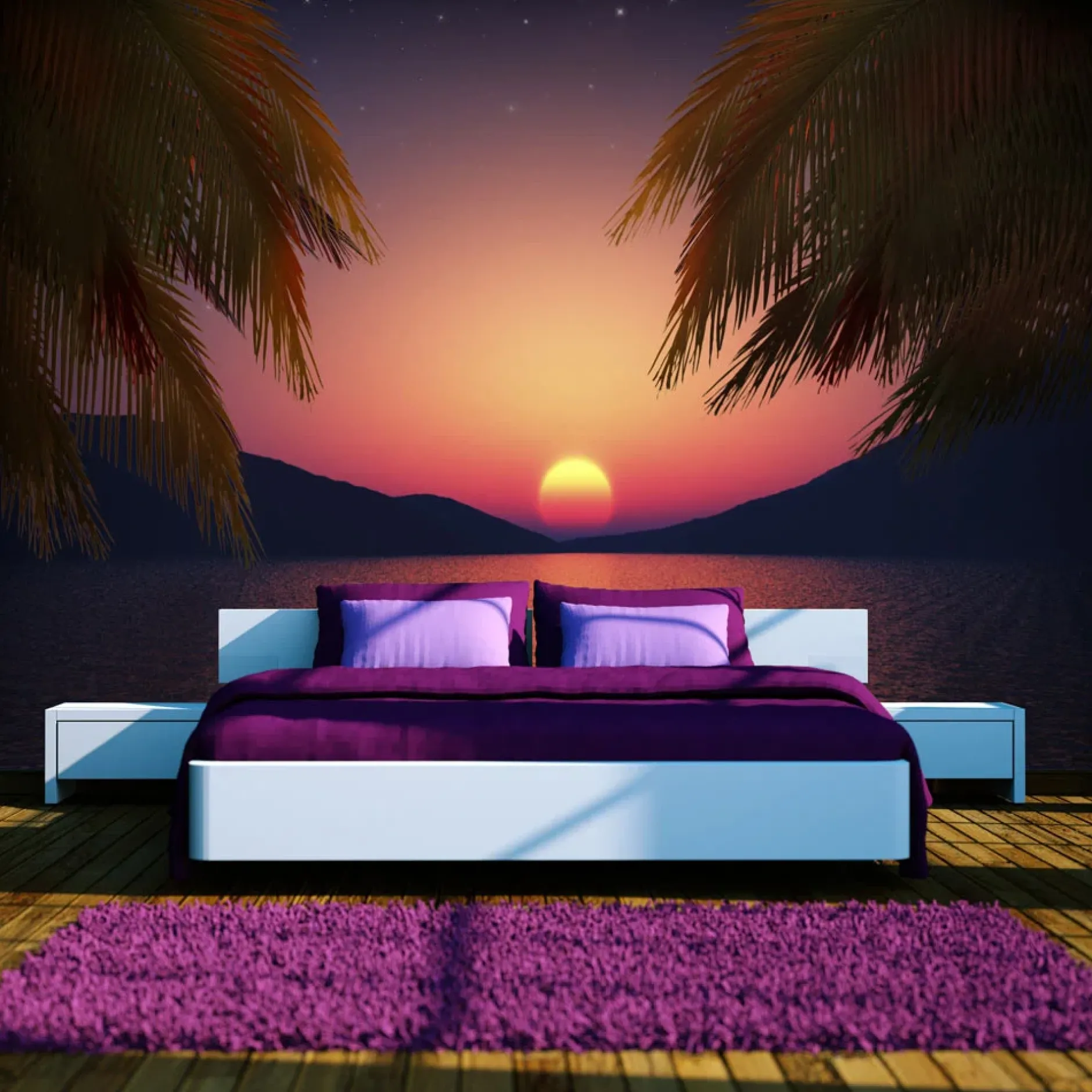 Tapete 'Romantic evening on the beach'
