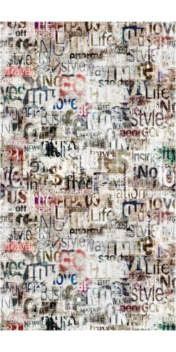 Tapete 'Text Collage' 159x280cm