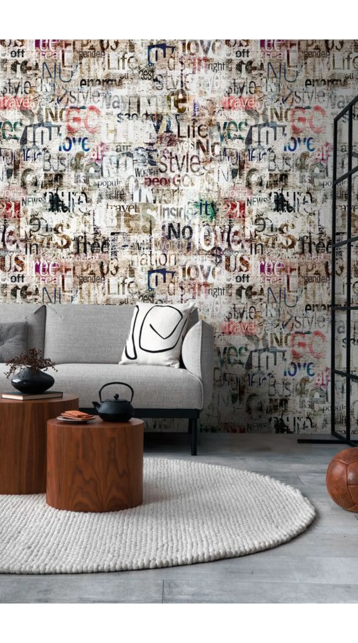 Tapete 'Text Collage' 159x280cm