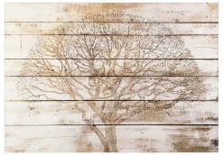 Tapete 'Tree on Boards'
