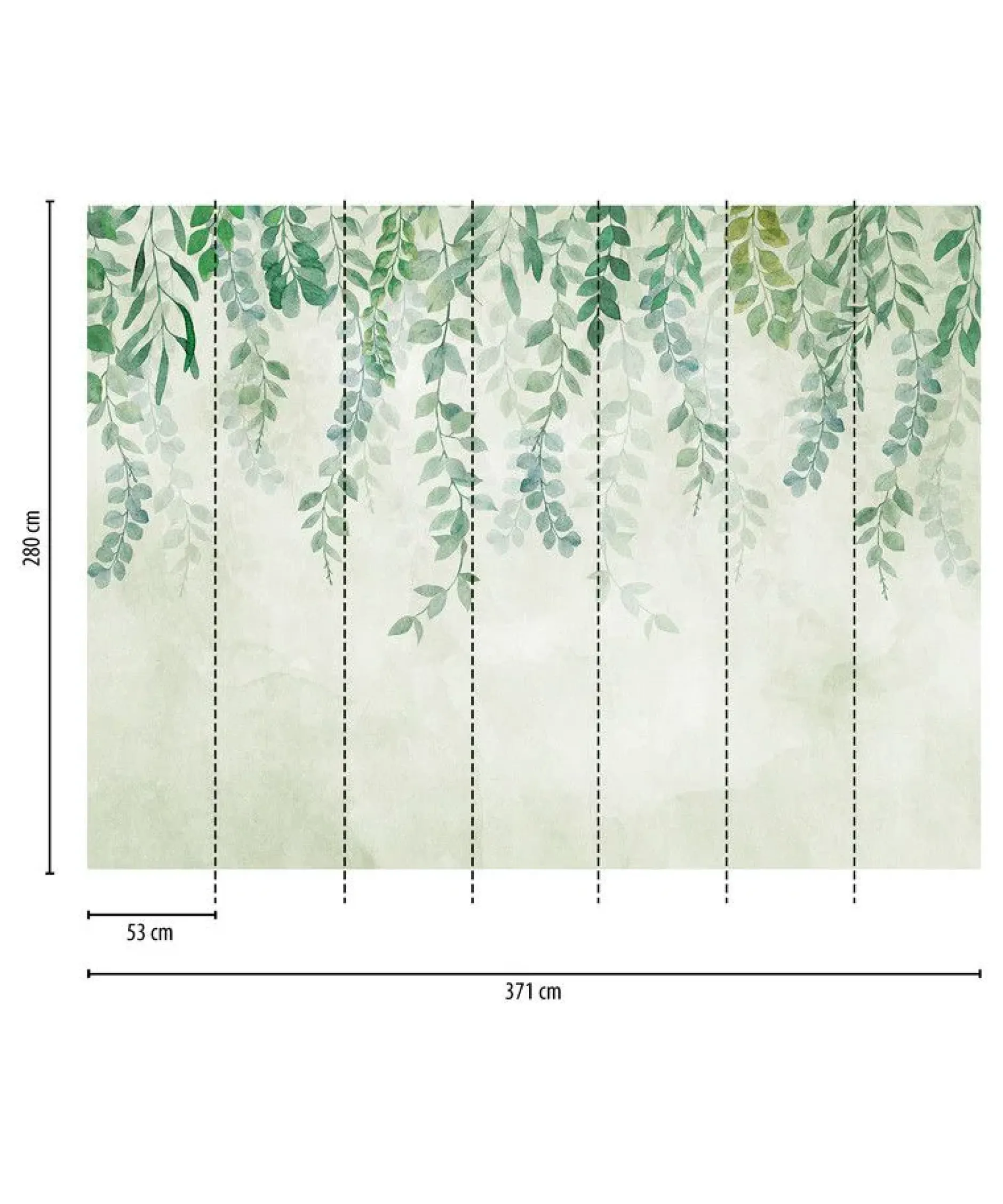 Tapete 'Verdant Drapes' 371x280cm