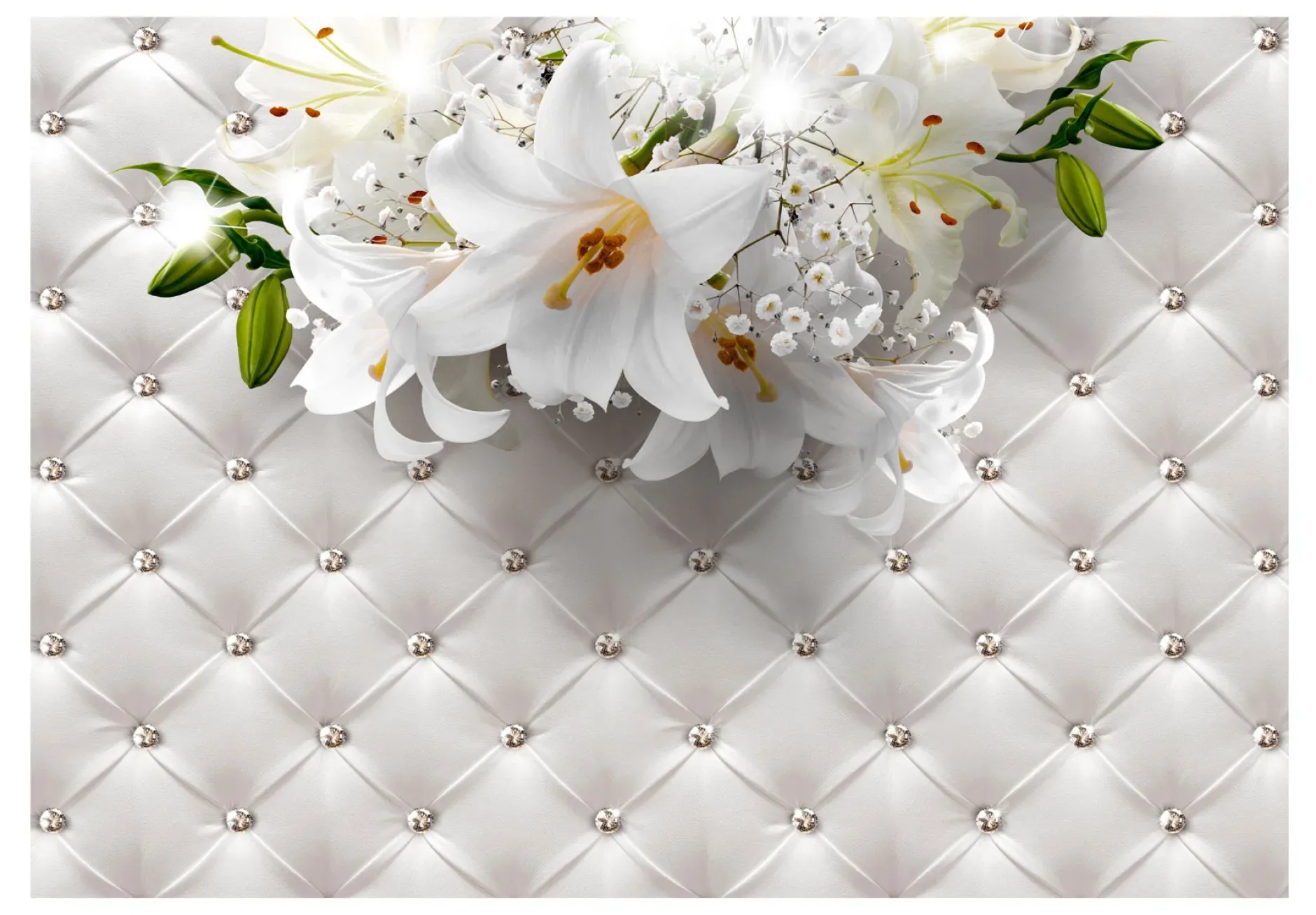 Tapete 'White Lily Enchantment'