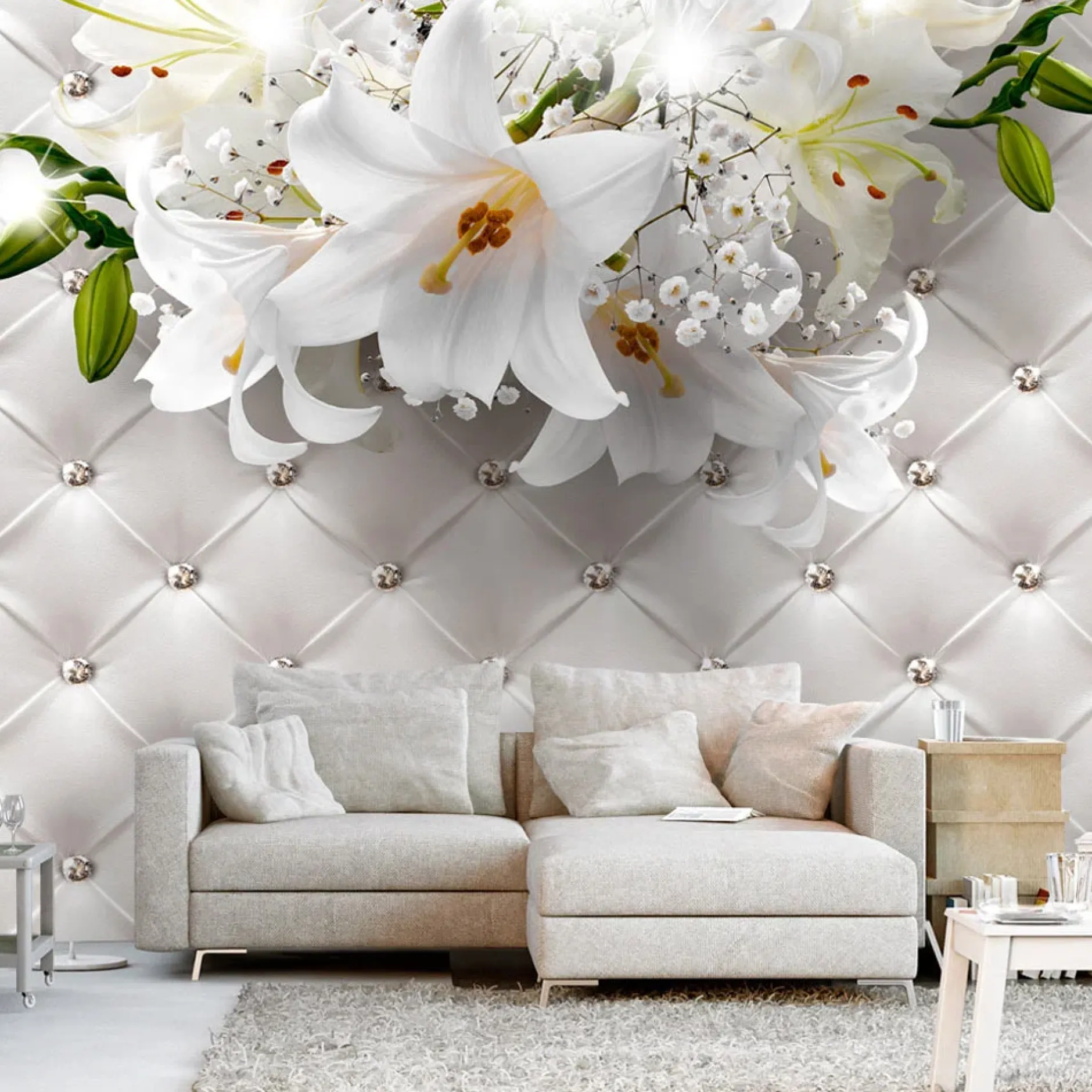 Tapete 'White Lily Enchantment'
