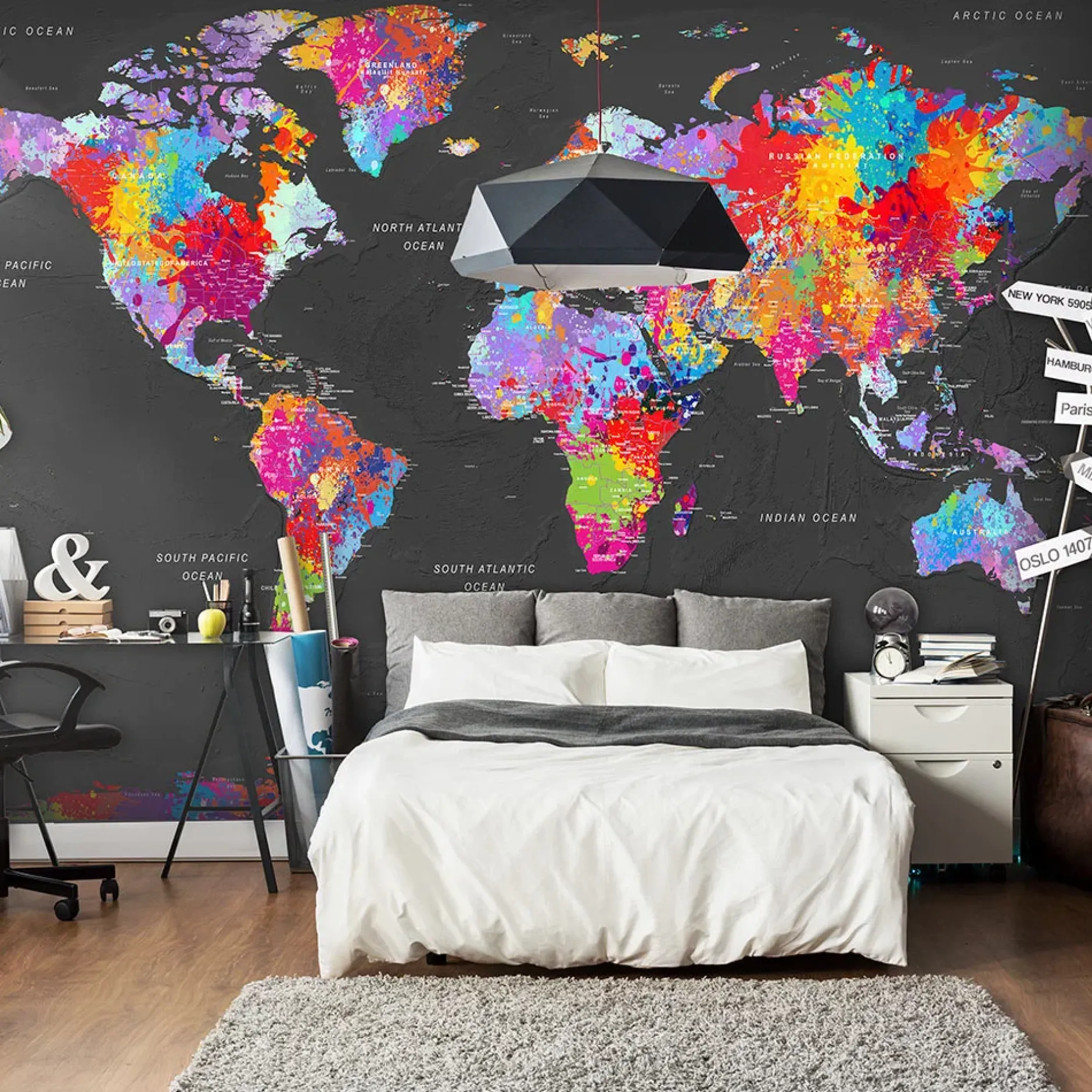Tapete 'World Map: Synesthesia'