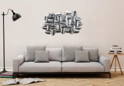 Wanddeko Metall 'Argent Armour' 128x70x8cm