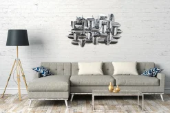 Wanddeko Metall 'Argent Armour' 128x70x8cm