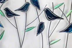 Wanddeko Metall 'Blaumerlen' 120x60x3cm
