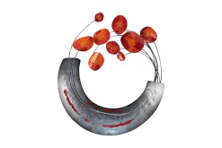 Wanddeko Metall 'Blühende Mohnblumen' 70x62x5cm