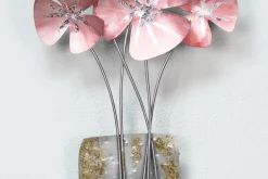 Wanddeko Metall 'Blumengruß' 30x90x4cm