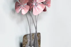Wanddeko Metall 'Blumengruß' 30x90x4cm