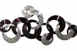Wanddeko Metall 'Dialog der Kreise' 124x72x8cm