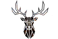 Wanddeko Metall 'Ehrenvoller Hirsch' 80x77x3cm