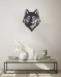 Wanddeko Metall 'Geschichte des Wolfs' 68x82x2cm