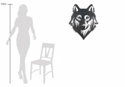 Wanddeko Metall 'Geschichte des Wolfs' 68x82x2cm