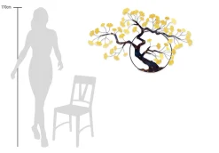 Wanddeko Metall 'Ginkgotraum' 107x63x4cm