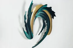 Wanddeko Metall 'Goldene Schaumkrone' 86x78x6cm