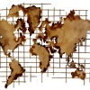 Wanddeko Metall 'Golden World' 100x75x3cm