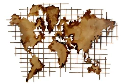 Wanddeko Metall 'Golden World' 100x75x3cm