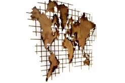 Wanddeko Metall 'Golden World' 100x75x3cm
