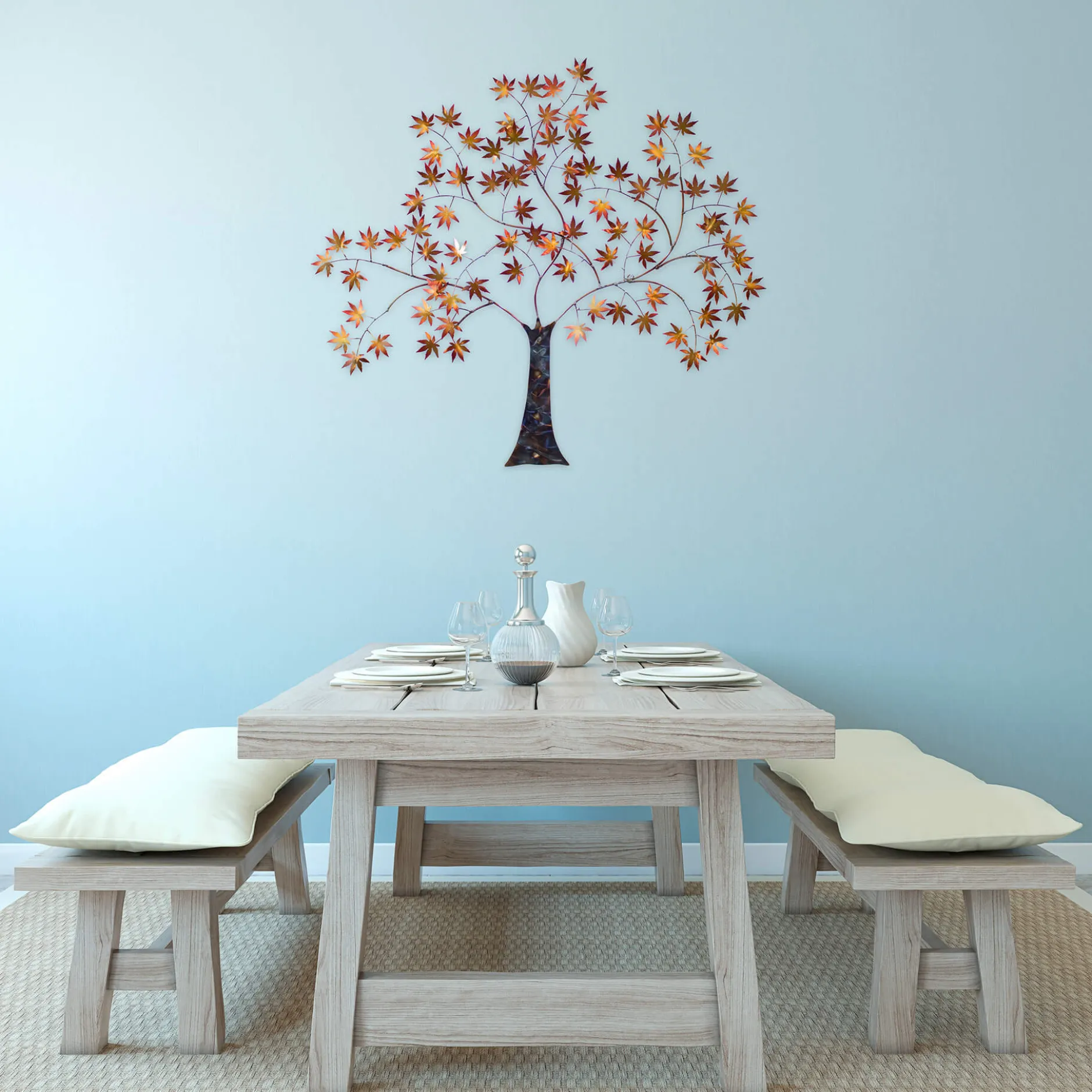 Wanddeko Metall 'Greeting Tree' 100x89x7cm