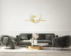 Wanddeko Metall 'Kreislauf der Fische' 121x53x6cm