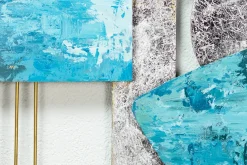 Wanddeko Metall 'Land und Meer' 80x60x2,5cm