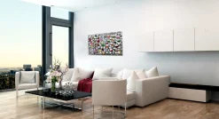 Wanddeko Metall 'Magische Farbenspiele' 105x58x5cm