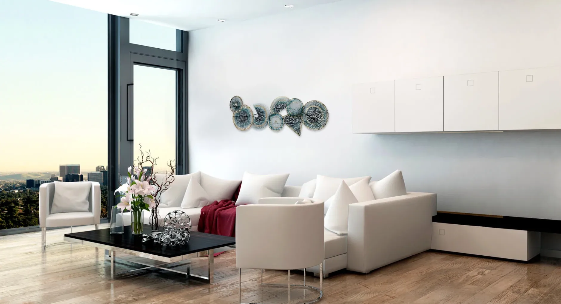 Wanddeko Metall 'Quantenfeld' 120x40x5cm