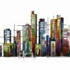 Wanddeko Metall 'Rainbow City' 120x60x3cm