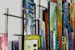 Wanddeko Metall 'Rainbow City' 120x60x3cm