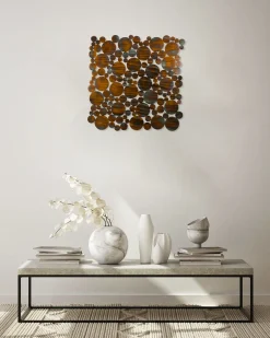 Wanddeko Metall 'Reflecting Circles' 78x78x2,5cm
