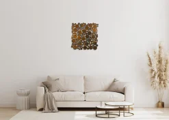 Wanddeko Metall 'Reflecting Circles' 78x78x2,5cm
