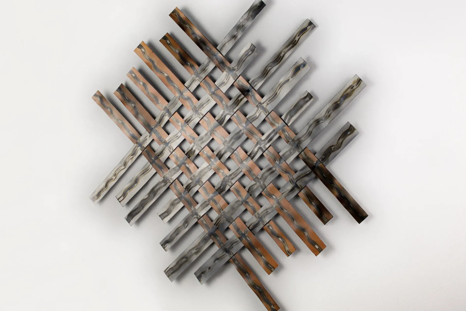 Wanddeko Metall 'Schimmerndes Licht' 100x100x3cm