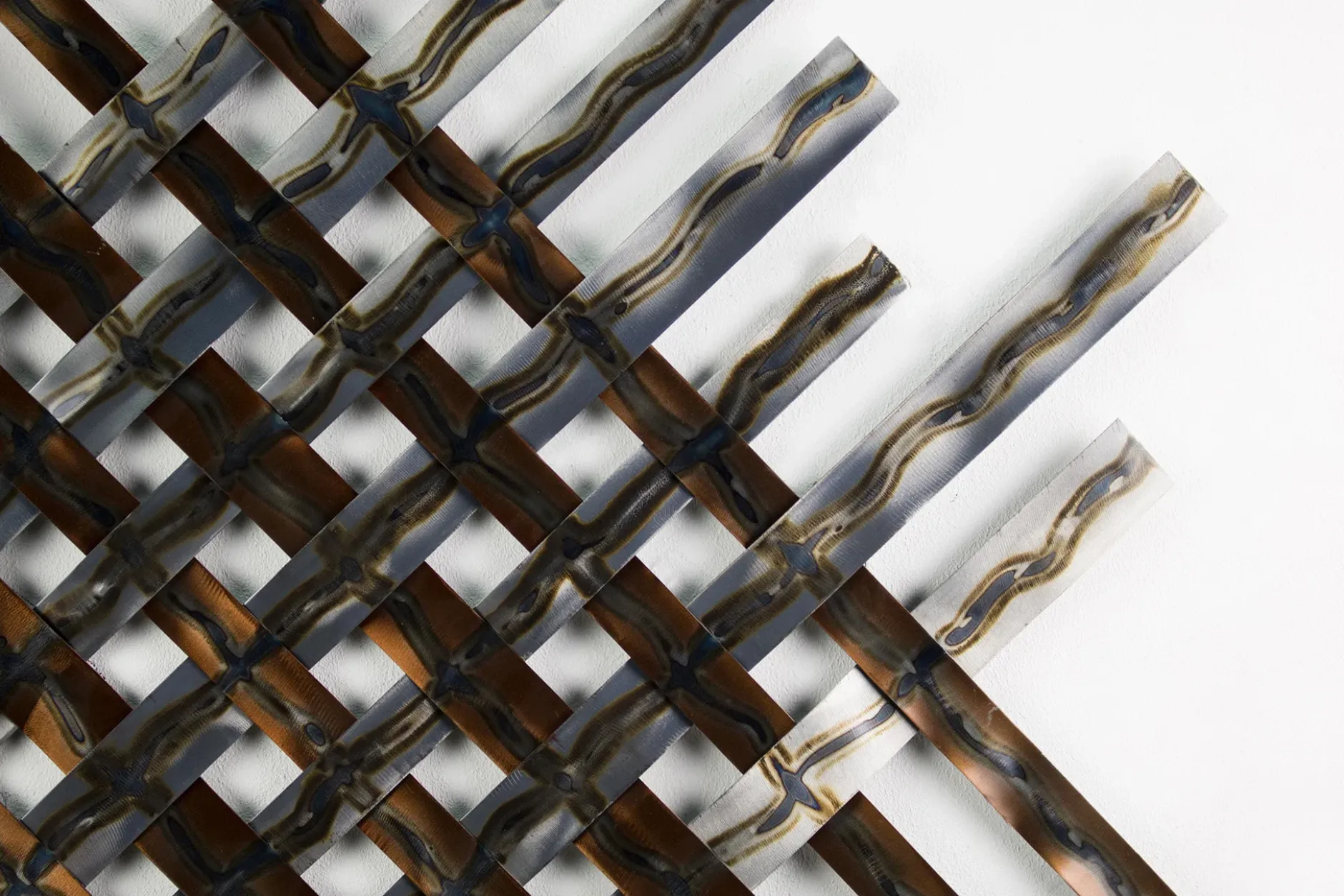 Wanddeko Metall 'Schimmerndes Licht' 100x100x3cm